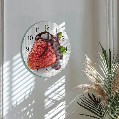 Ronde glazen klok Aardbeienchocolade