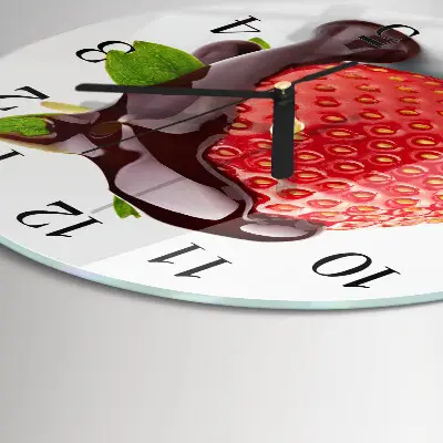 Ronde glazen klok Aardbeienchocolade