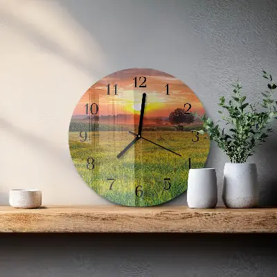 Ronde glazen klok Weidelandschap