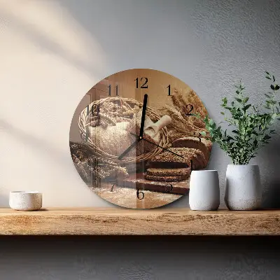 Klok glas met opdruk rond Brood