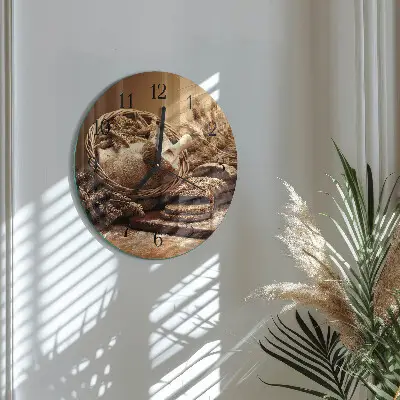 Klok glas met opdruk rond Brood