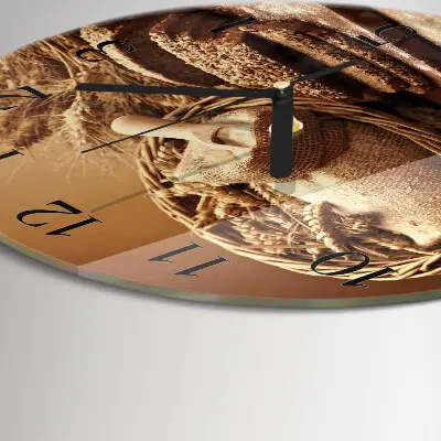 Klok glas met opdruk rond Brood