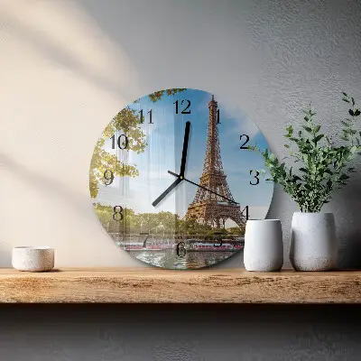 Ronde glas klok Eiffeltoren parijs