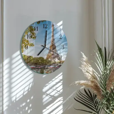 Ronde glas klok Eiffeltoren parijs