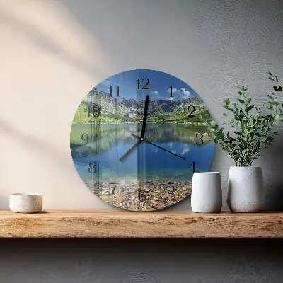 Ronde glazen wandklok Bergmeer