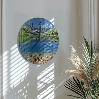 Ronde glazen wandklok Bergmeer