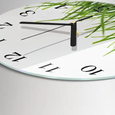 Wandklok glas decoratie rond Gras