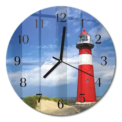 Klok glas met opdruk rond Vuurtoren