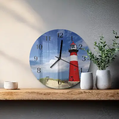 Klok glas met opdruk rond Vuurtoren