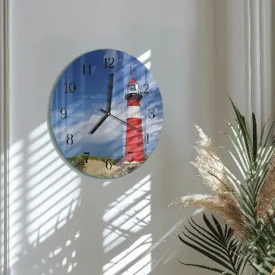 Klok glas met opdruk rond Vuurtoren