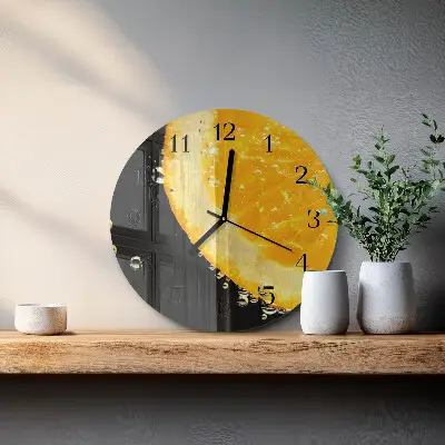 Wandklok glas decoratie rond Citrus