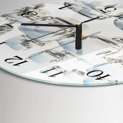 Klok glas met opdruk rond 3d-kubus