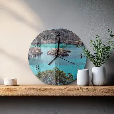 Ronde glas klok Zeegezicht