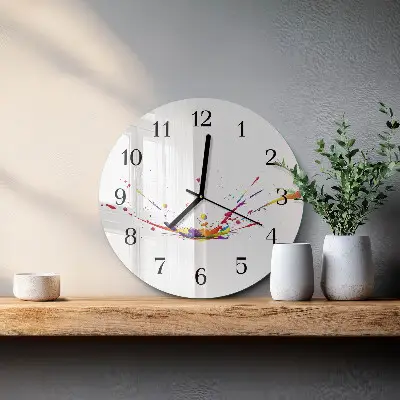 Ronde glazen wandklok Vlekken