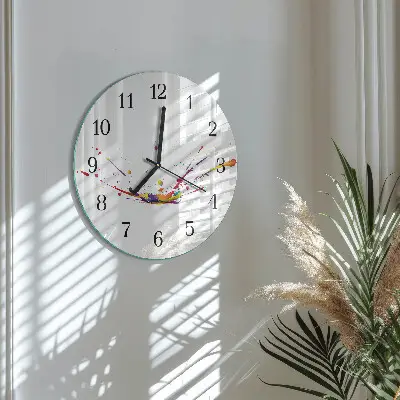 Ronde glazen wandklok Vlekken