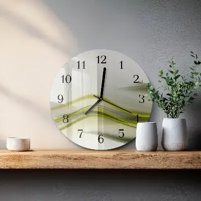 Ronde glas klok Abstracte lijnen