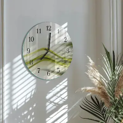 Ronde glas klok Abstracte lijnen