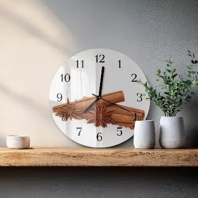 Ronde glas klok Vanille