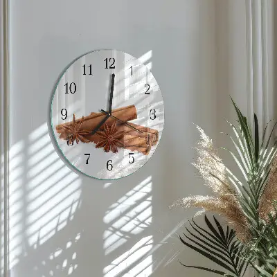 Ronde glas klok Vanille