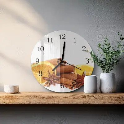 Klok glas met opdruk rond Vanille met citroen