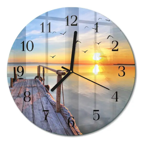 Ronde glazen wandklok Pier