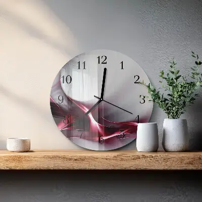 Ronde glazen wandklok Abstractie