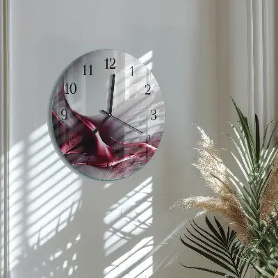 Ronde glazen wandklok Abstractie