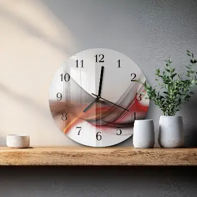 Wandklok glas decoratie rond Abstracte lijnen