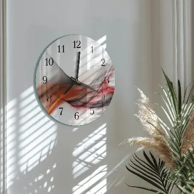 Wandklok glas decoratie rond Abstracte lijnen
