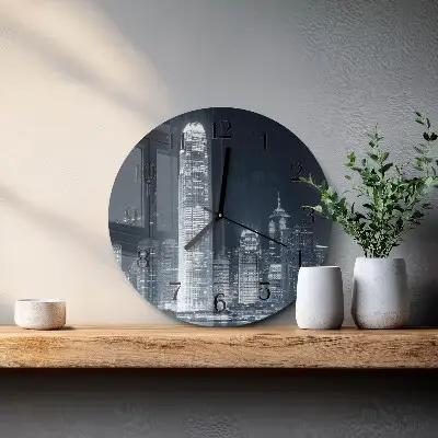 Ronde glazen klok Horizon