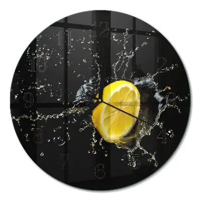 Ronde glas klok Citrus