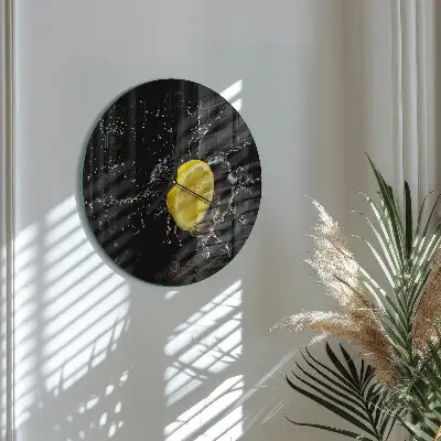 Ronde glas klok Citrus