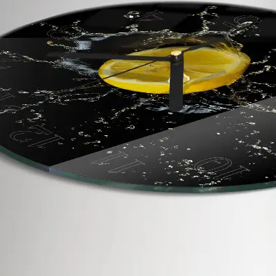Ronde glas klok Citrus