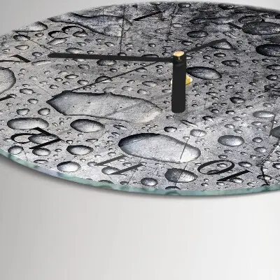 Ronde glazen wandklok Druppels