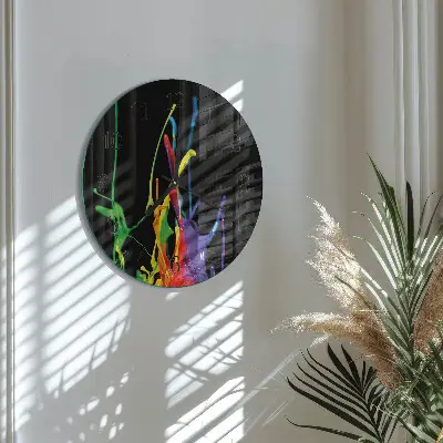 Wandklok glas decoratie rond Kleur