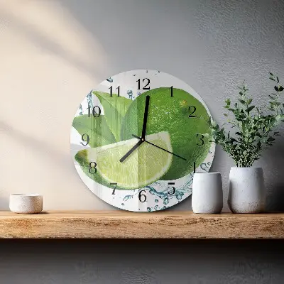 Klok glas met opdruk rond Calciumcarbonaat