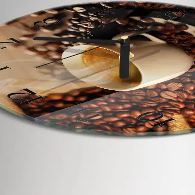 Klok glas met opdruk rond Een kopje koffie
