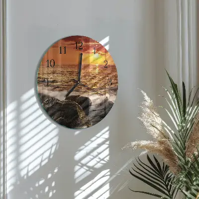 Ronde glazen klok Zonsondergang