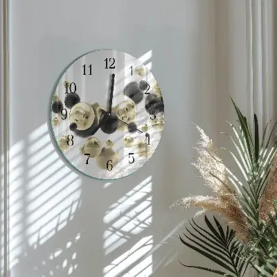Wandklok glas decoratie rond Abstractie