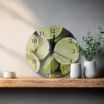 Wandklok glas decoratie rond Calciumcarbonaat
