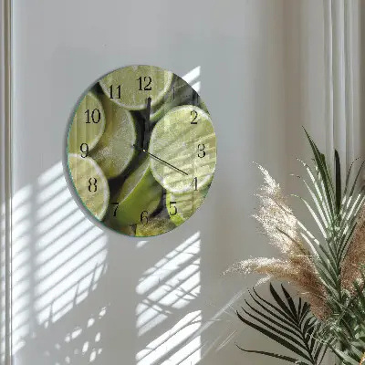 Wandklok glas decoratie rond Calciumcarbonaat