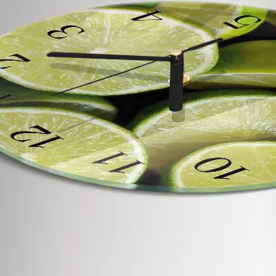 Wandklok glas decoratie rond Calciumcarbonaat
