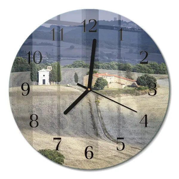 Ronde glazen klok Landschap