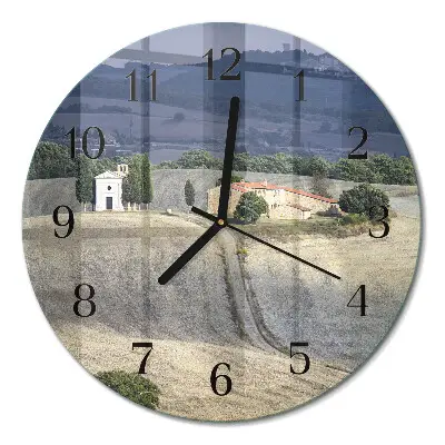 Ronde glazen klok Landschap