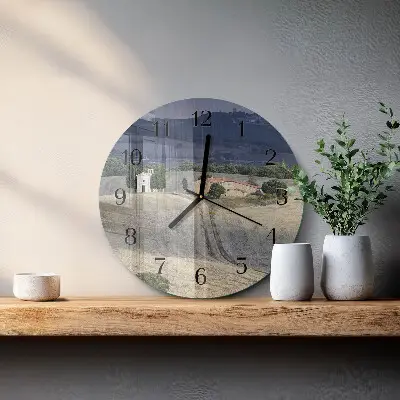 Ronde glazen klok Landschap