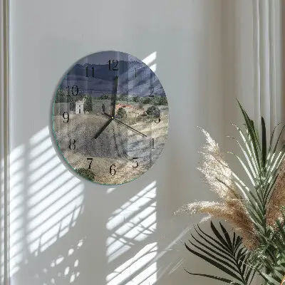 Ronde glazen klok Landschap