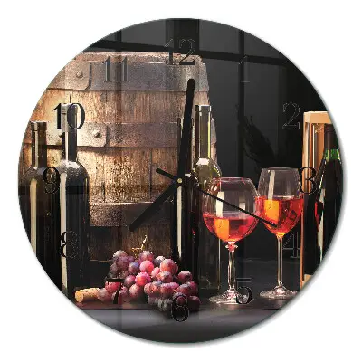 Ronde glas klok Een wijnvat