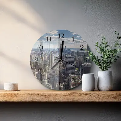 Klok glas met opdruk rond Stad