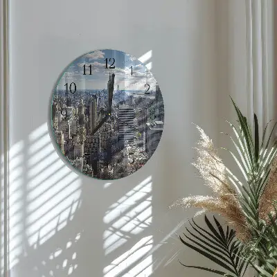 Klok glas met opdruk rond Stad