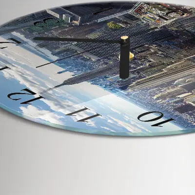Klok glas met opdruk rond Stad